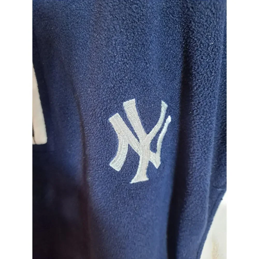 Majestic Men Vintage New‎ York Yankees Quarter Zip Fleece Pullover Jacket Size S